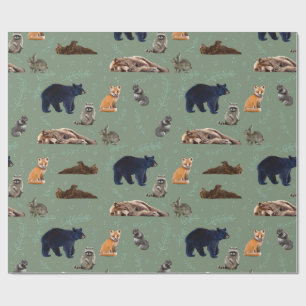 Cadeau Papier d'emballage Animaux sauvages Amis de la for