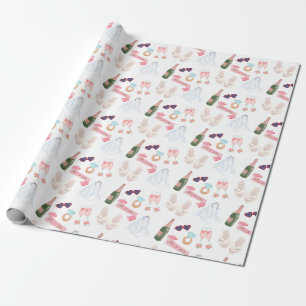 Cadeau Papier d'emballage aquarelle de mariage