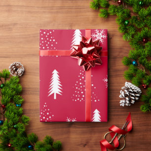 Cadeau Papier d'emballage Arbres de Noël Flocons de neige
