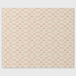 Cadeau Papier d'emballage arc-en-ciel Boho