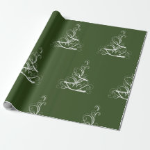 Papier d'emballage arrière - plan vert arbre blanc
