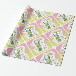 CADEAU PAPIER D'EMBALLAGE - ART DE COCKTAIL DE RECETTE DE