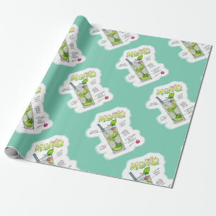 CADEAU PAPIER D'EMBALLAGE - ART DE COCKTAIL DE RECETTE DE