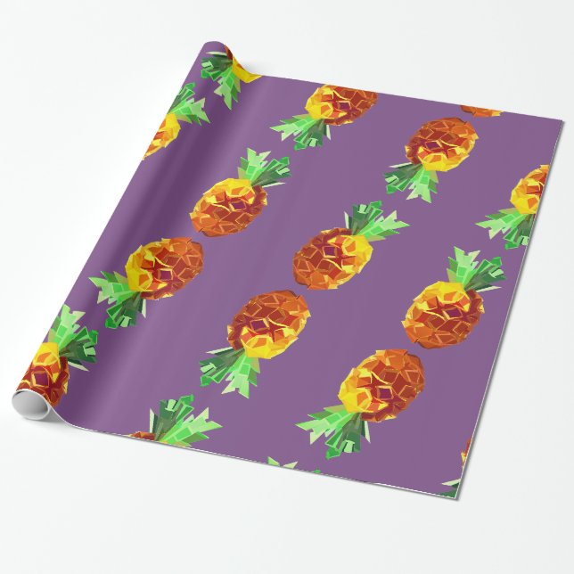 Cadeau Papier d'emballage Art numérique ananas (Déroulé)