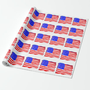 Cadeau Papier d'emballage artistique de drapeau américai