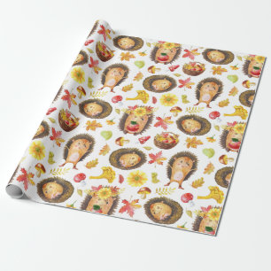 Cadeau Papier d'emballage aux hérissons