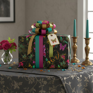 Cadeau Papier d'emballage aux papillons