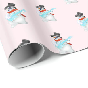 Cadeau Papier d'emballage avec Bonhomme de Neige Rock