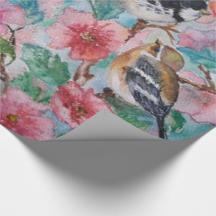 Cadeau Papier d'emballage avec oiseaux