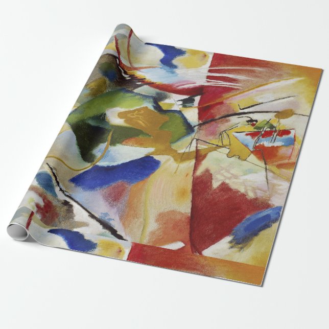 Cadeau papier d'emballage avec peinture kandinsky (Déroulé)