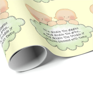 Cadeau Papier d'emballage Baby shower Baby Twins