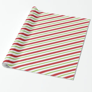 Cadeau Papier d'emballage barré par vert de sucre de