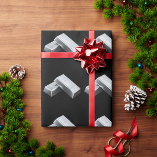 Cadeau Papier d'emballage Barres d'argent