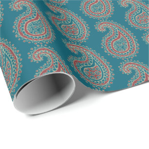 Cadeau Papier d'emballage beige bleu rouge de Heffalumps