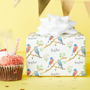 Cadeau Papier d'emballage blanc des Merlesbleus