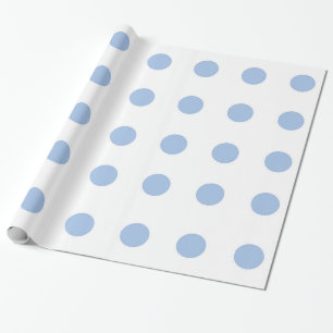 Cadeau Papier d'emballage blanc et bleu-clair de point de