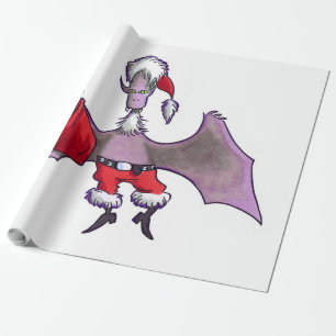 Cadeau Papier d'emballage blanc mat père Noël Bat grand