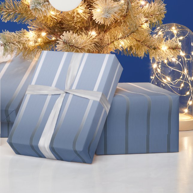 Cadeau papier d'emballage bleu argent (Vacances)