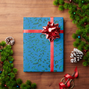 Cadeau Papier d'emballage bleu avec un motif géométrique