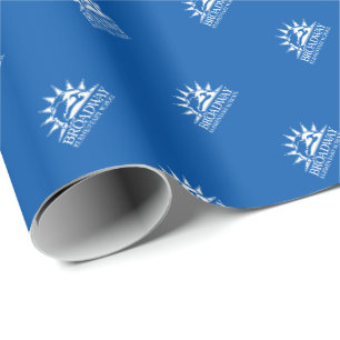 Cadeau Papier d'emballage bleu élémentaire Broadway
