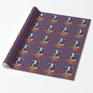 Cadeau Papier d'emballage bleu et blanc heureux d'APBT
