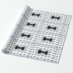 Cadeau Papier d'emballage bleu et noir de cravate d'arc