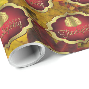 Cadeau Papier d'emballage - bon thanksgiving automnal