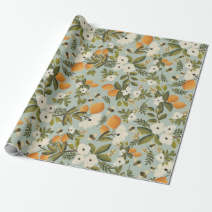 Cadeau Papier d'emballage botanique d'agrume vintage