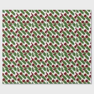 Cadeau Papier d'emballage botanique Fleur de cœur radieux