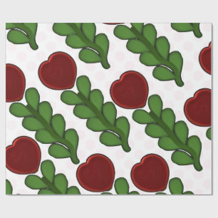 Cadeau Papier d'emballage botanique Fleur de cœur radieux