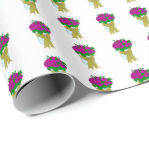 Cadeau Papier d'emballage Bouquet de Roses
