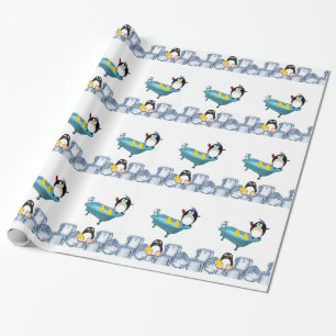 Cadeau Papier d'emballage brillant, Canards de bain jaune