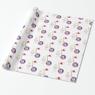 Cadeau Papier d'emballage brillant, chaton astronaute