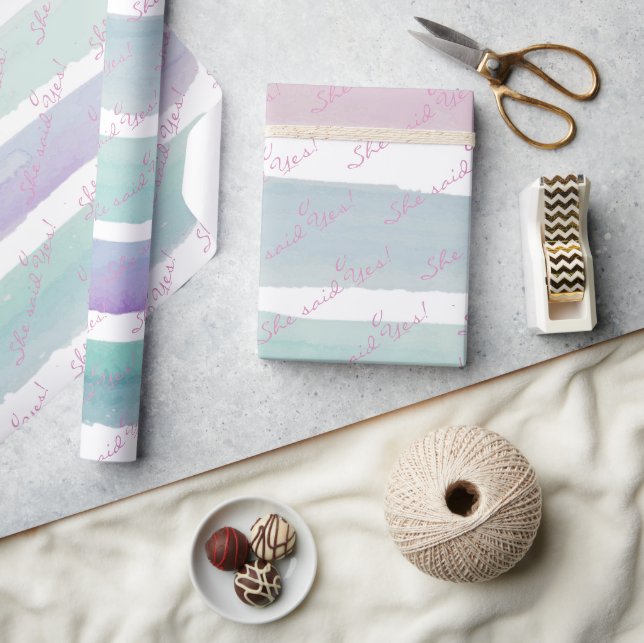 Cadeau Papier d'emballage brillant Couleurs pastel Elle a (Artisanat)