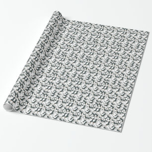 Cadeau Papier d'emballage brillant de chien noir et