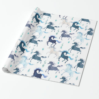 Cadeau Papier d'emballage brillant de licornes courantes