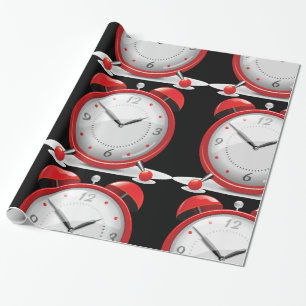Cadeau Papier d'emballage brillant de réveil rouge