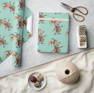 Cadeau Papier d'emballage brillant Poisson d'avril Clown