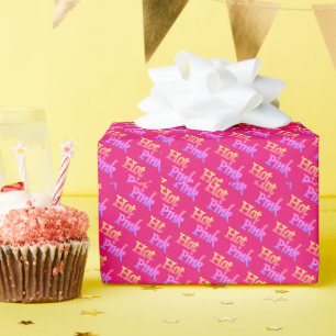 Cadeau Papier d'emballage brillant rose chaud