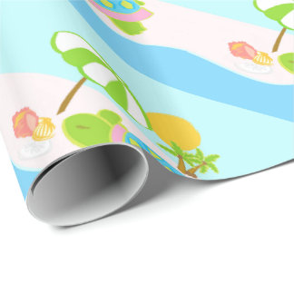 Cadeau Papier d'emballage brillant rose de tortue de mer,
