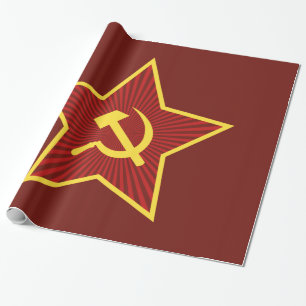 Cadeau Papier d'emballage brillant rouge de marteau et de