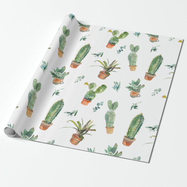 Cadeau Papier d'emballage Cactus (Déroulé)