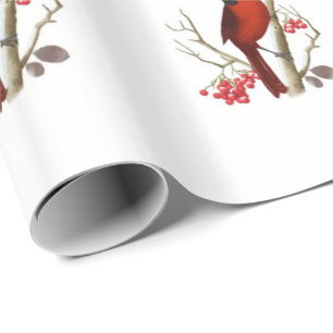 Cadeau Papier d'emballage cardinal rouge