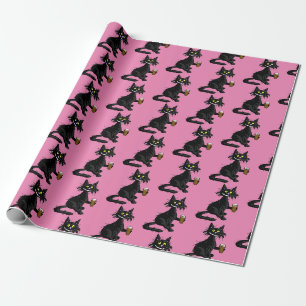 Cadeau Papier d'emballage chat drôle