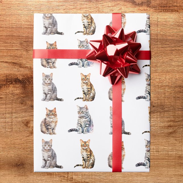 Cadeau Papier d'emballage Chat Mignon (Créateur téléchargé)