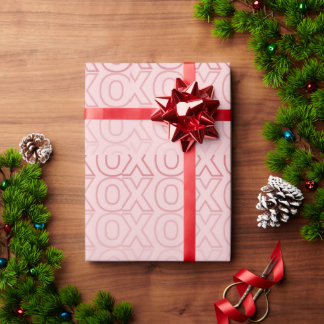 Cadeau Papier d'emballage chic rose XOXO pour la Saint-Va