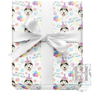 Cadeau Papier d'emballage Chien de traîneau sibérien