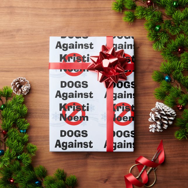 Cadeau Papier d'emballage Chiens contre Kristi Noem (Cadeau de vacances)