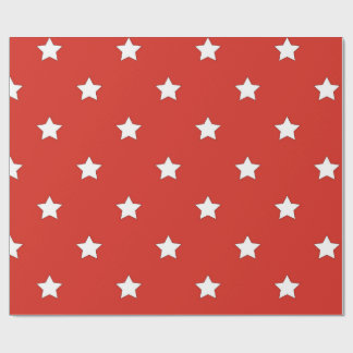 Cadeau Papier d'emballage classique rouge et blanc étoilé