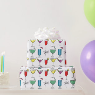 Cadeau Papier d'emballage Cocktails Boissons Mixtes